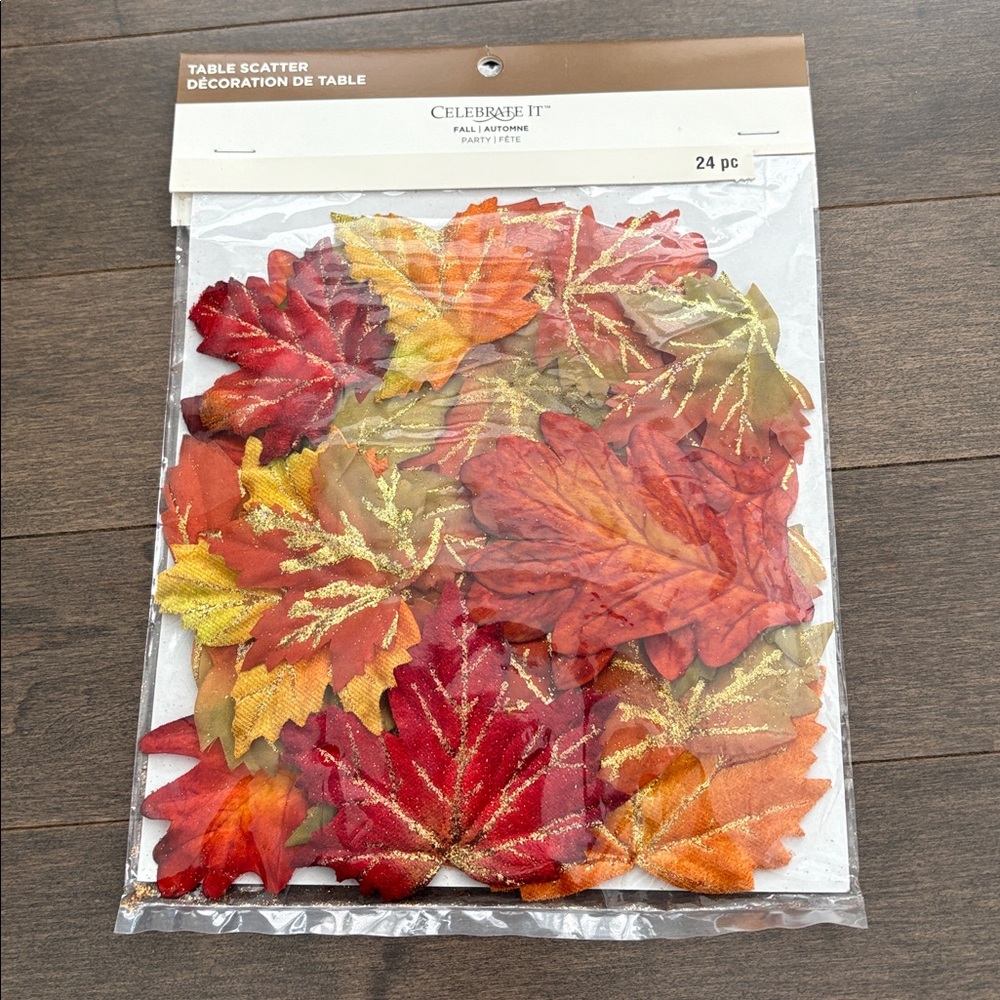 CELEBRATE IT Autumn Leaf Table Decor, Red, Orange, Gold Accents Fall Season Home